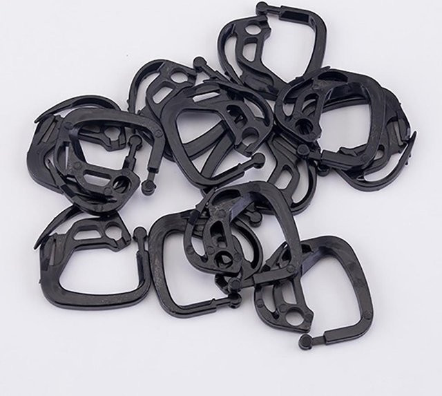 KONNWEI 100 Stück Schattierungsnetz-Haken aus Kunststoff für Gewächshaus-Schattenstoff in Schwarz - Bild 1