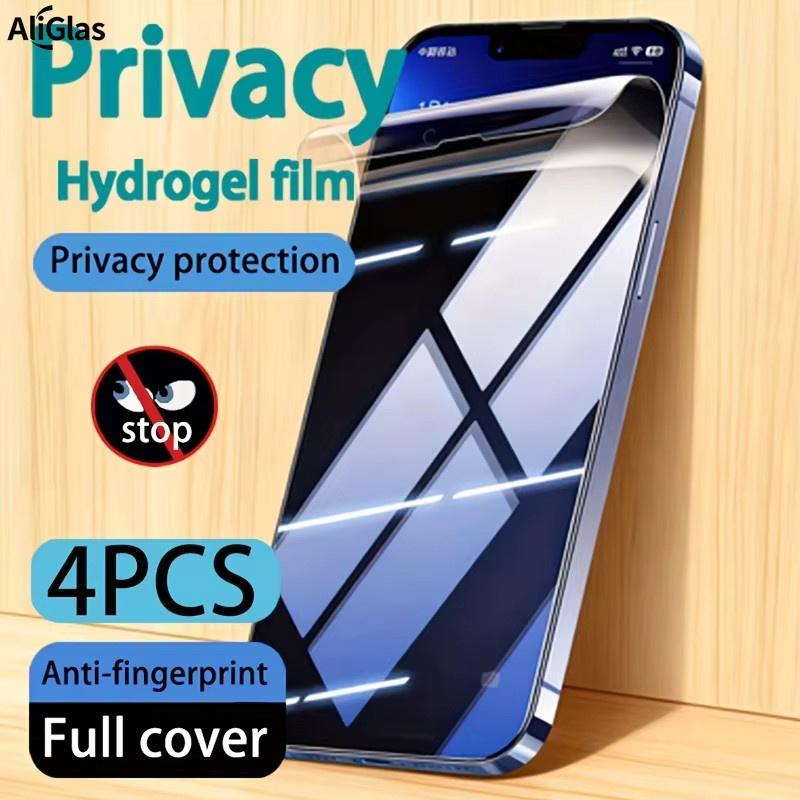 4er-Pack HD Anti-Spy Hydrogel Displayschutzfolie für Apple iPhone 17 16 15 14 13 12 11 Pro Max Air XR XS Max in Transparent - Bild 6