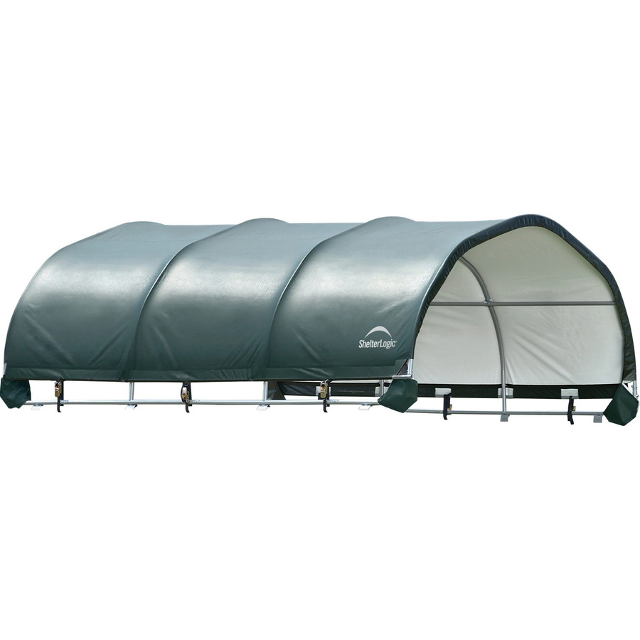 ShelterLogic Weidezelt Überdachung in Grün mit Polyethylene-Plane und Stahlgestell, B/T/H: 370 x 370 x 160 cm - Bild 2