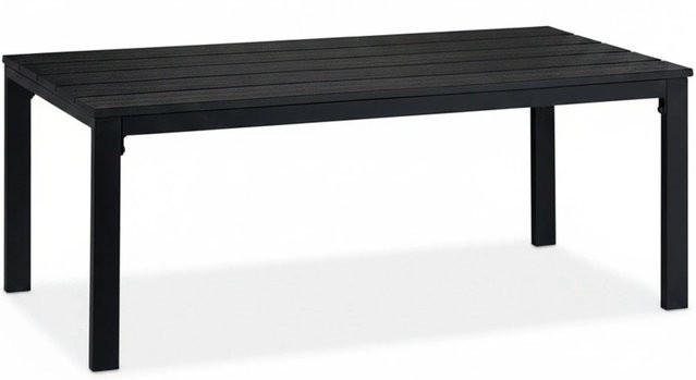 Relaxdays Gartentisch modern aus Stahl und Kunststoff in Schwarz, B/T/H: 98 x 39 x 48 cm - Bild 1