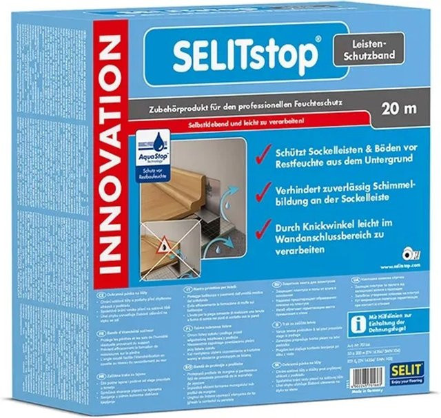 Selitstop Leistenschutzband in Grau und Blau, 20 m - Bild 1