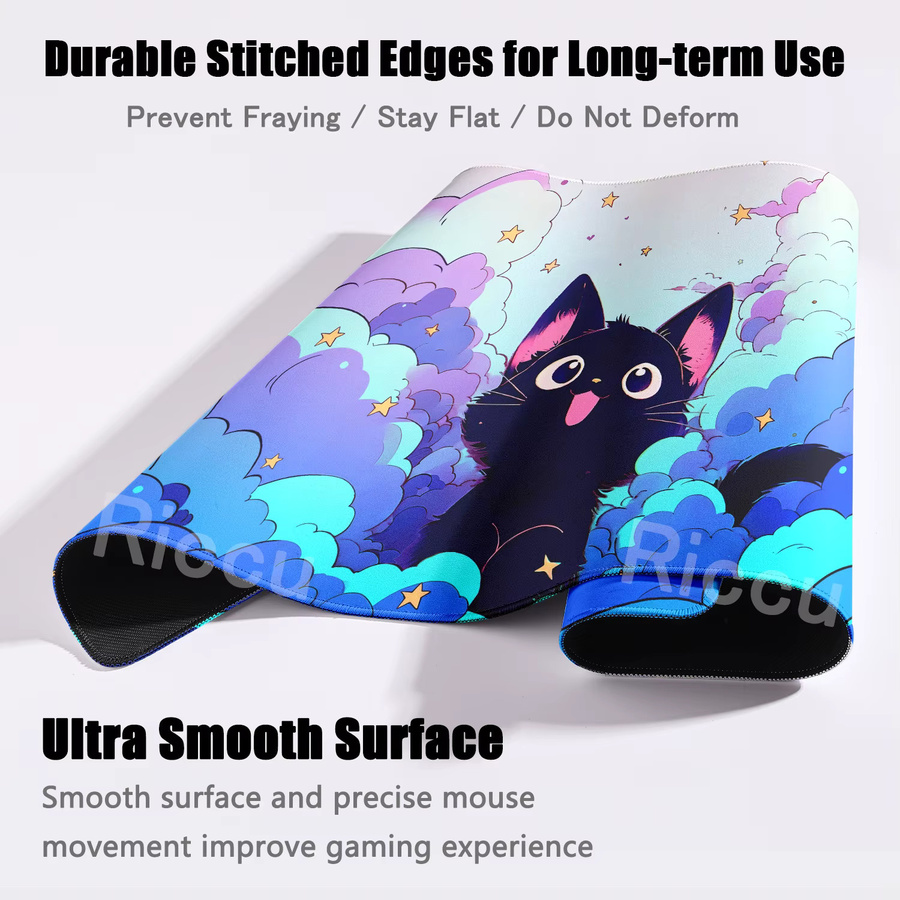 Rubber Company DeskPad Kawaii Katze Mauspad mit Ästhetik-Design, B/T: 90 x 40 cm - Bild 2
