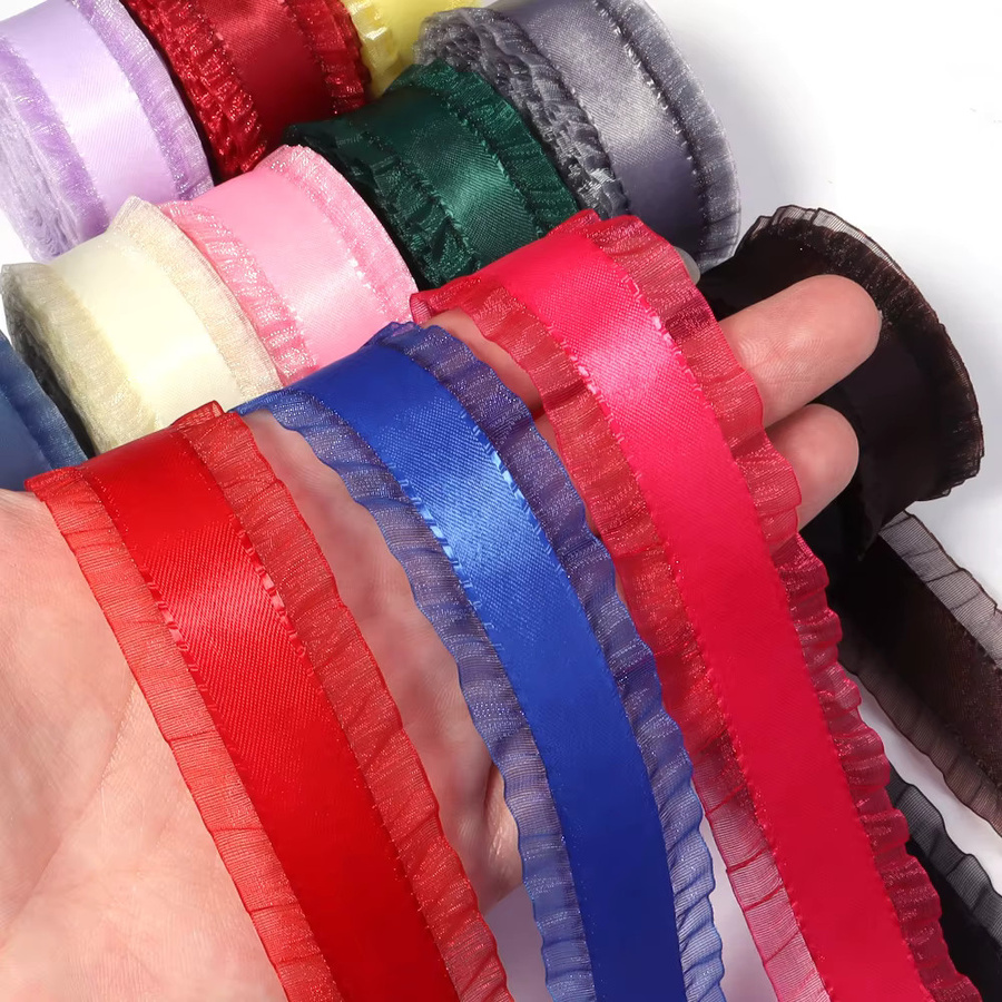Lotus Blatt Spitzenband aus Polyester für DIY Dekorationen, Weiß, Breite: 2,5 cm, Länge: 5 Yards - Bild 5