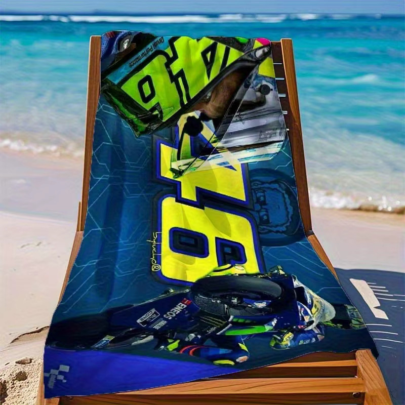 V-Valentino VR46 MotoGP Mikrofaser-Strandtuch, schnell trocknend und sandfrei, Multicolor, Breite: 60 cm, Höhe: 40 cm - Bild 3