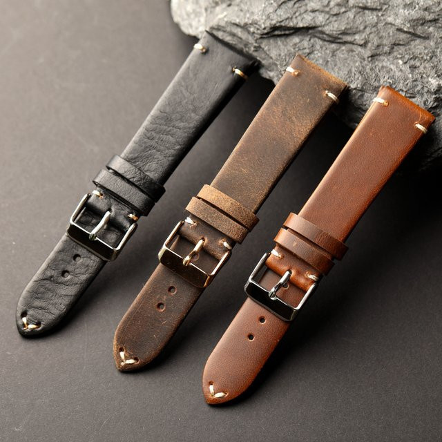 Raystray Armband, Leder, Schwarz, Herren, Vintage - Bild 1