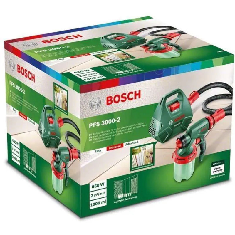 Bosch Farbsprühsystem PFS 3000-2 mit 650W Leistung für Wandfarbe, Lack und Lasur - Bild 2
