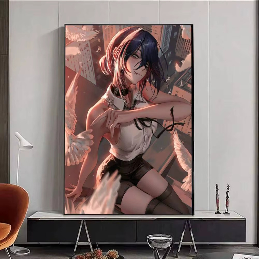 Anime Chainsaw Man Reze Poster Wandaufkleber Bilibili Dekoration Mehrfarbig - Bild 6