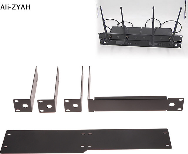 AH Rackmontierbarer Metallrahmen für drahtlose Mikrofonsysteme und Empfänger QLXD QLXD4 ULXD ULXD4 SLXD in Schwarz - Bild 1