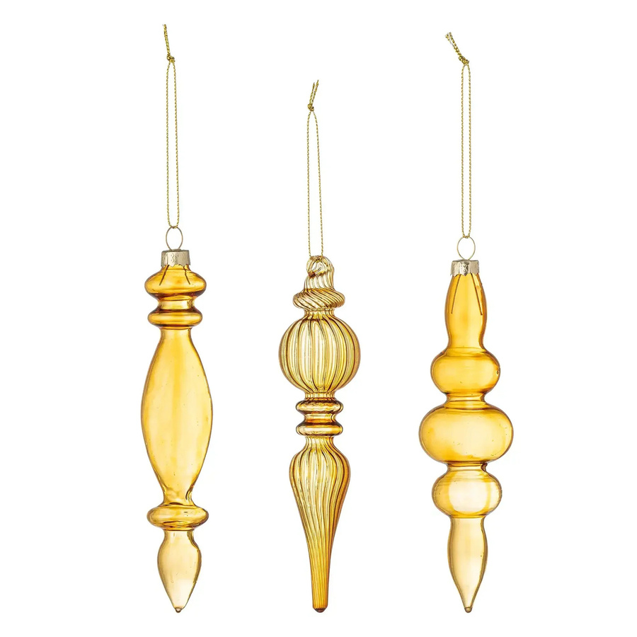 Bloomingville Weihnachtsornament Auralia aus Glas in Gold, Set von 3 Stück - Bild 1