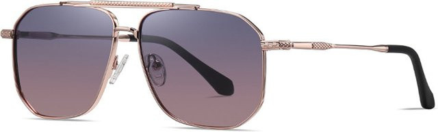 Techsuit 8538 Sonnenbrille Aviator, Herren, Metall, Vollrand, rosa gold lila - Bild 1
