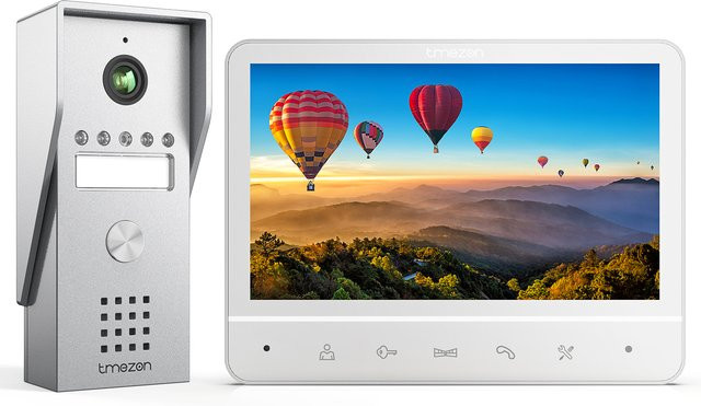 TMEZON 4-Draht-Video-Türsprechanlage mit 7-Zoll-Farbdisplay und 120 Grad Weitwinkelkamera - Bild 1