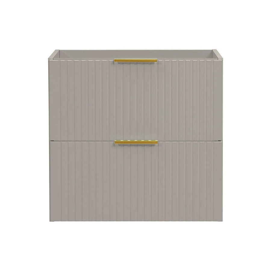 Waschbeckenunterschrank Zevara von Vente-unique in Beige mit Rippenstruktur im Art-déco-Stil, Breite: 60 cm, Höhe: 57 cm, Tiefe: 46 cm - Bild 2
