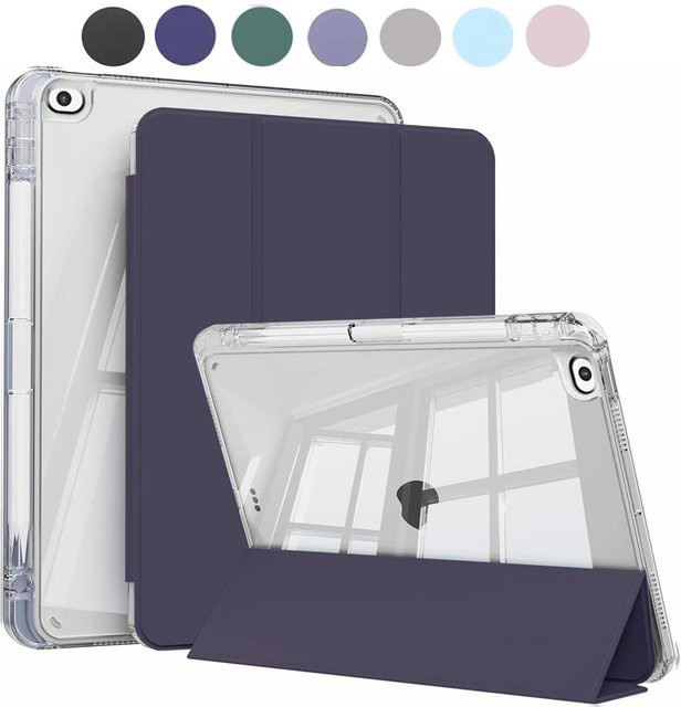 Transparente iPad Hülle mit Stifthalter und stoßfestem TPU Rahmen für iPad Air 1, iPad 5. und 6. Generation - Bild 1