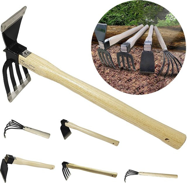 Shunmaii 5-Klauen-Rechen für die Gartenarbeit als Handgrubber und Hacke zum Unkrautjäten und Kultivieren - Bild 1