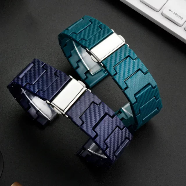 Uhrenarmband Carbon Faser, Schwarz, Unisex - Bild 1