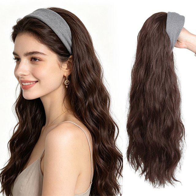 AOOSOO HAIR Halbperücke Damen, Wasserwellen-Effekt, Synthetisch - Bild 1
