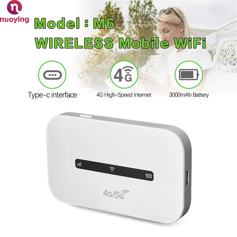 NUOYING 4G LTE Mobiler WLAN-Router Tragbarer Hotspot mit SIM-Karten-Slot für Auto und Outdoor Reisen in Weiß - Bild 2