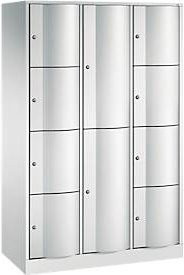C+P Kombi-Schließfachschrank Resisto mit 3 Abteilen und 10 Fächern, Farbe: Lichtgrau, B/T/H: 114,8 x 54,0 x 195,0 cm - Bild 1