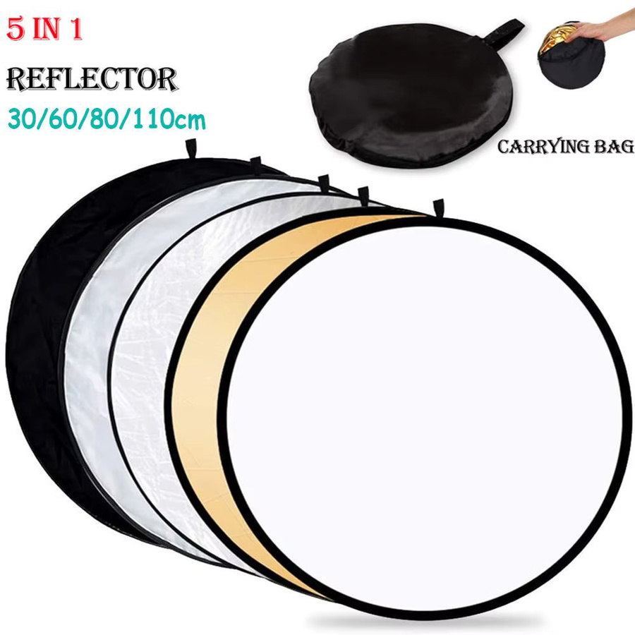 5 in 1 Fotografie Reflektor Multi-Disc Diffusor für Fotostudio und Außenaufnahmen, Durchmesser: 80 cm, Mehrfarbig mit Tragetasche - Bild 2