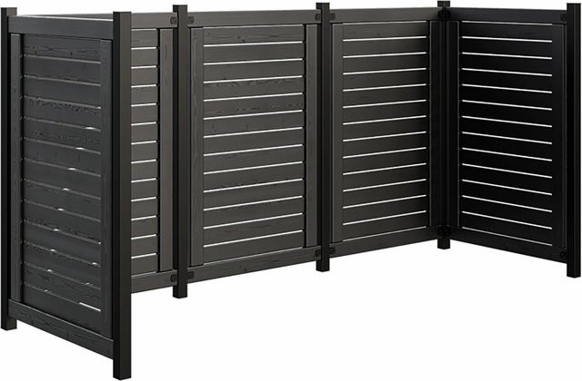 Plus Holz Mülltonnenverkleidung Lund in Schwarz, B/T/H: 245 x 85 x 124 cm - Bild 1
