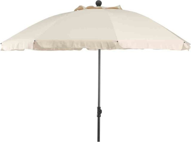 Siena Garden Mittelstockschirm Tropico in natur mit Ø 250 cm Sonnenschirm aus Polyester und Stahlgestell - Bild 1