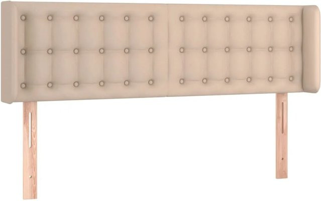 vidaXL LED Kopfteil aus Kunstleder in Cappuccino-Braun mit USB-Ladeport, Breite: 147 cm, Tiefe: 16 cm, Höhe: 78-88 cm - Bild 1