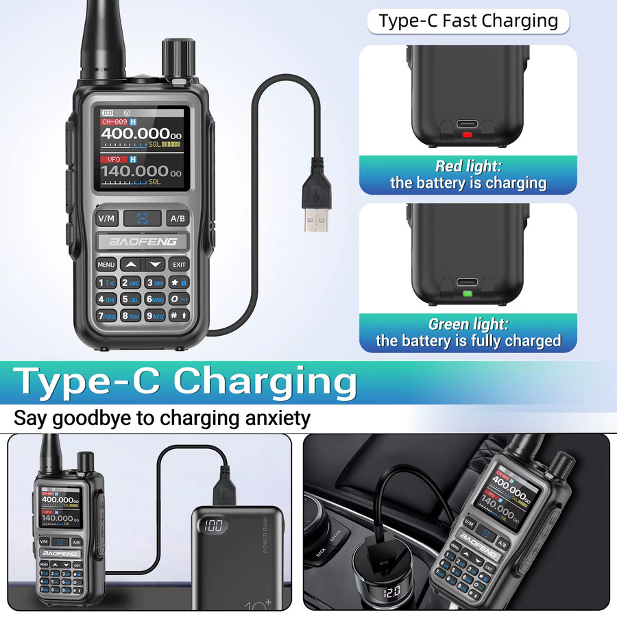 BAOFENG UV-5R Mini Walkie Talkie mit Bluetooth, Multi-Band Funkgerät in Schwarz - Bild 6