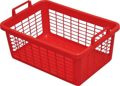 Eckiger Wäschekorb von Lockweiler in Rot mit 80 l Fassungsvermögen und praktischen Griffen - Bild 1