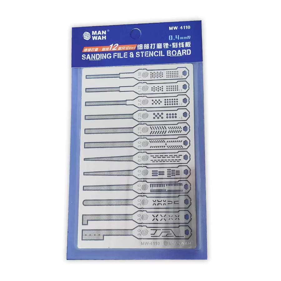 JIANYANZHE Hobby-Modell-Bastelwerkzeug, Schleiffeile mit Schnitz-Hilfslineal, Kombinationsset, Metall, Grau - Bild 3