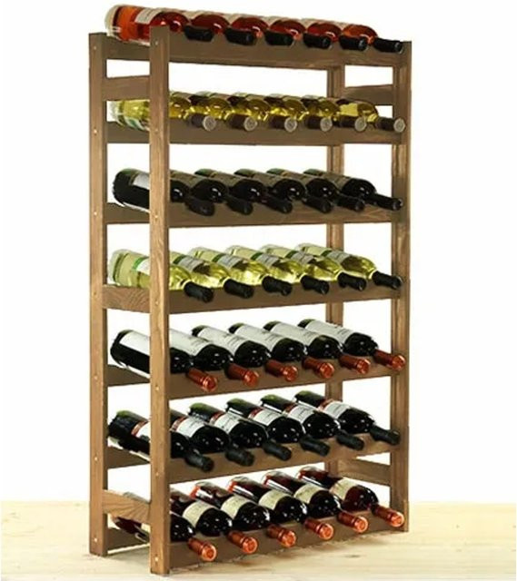 PROREGAL Pinotwine Weinregal aus massivem Kiefernholz, Braun geölt, H x B x T: 102 x 63 x 25 cm, Platz für 42 Flaschen - Bild 1