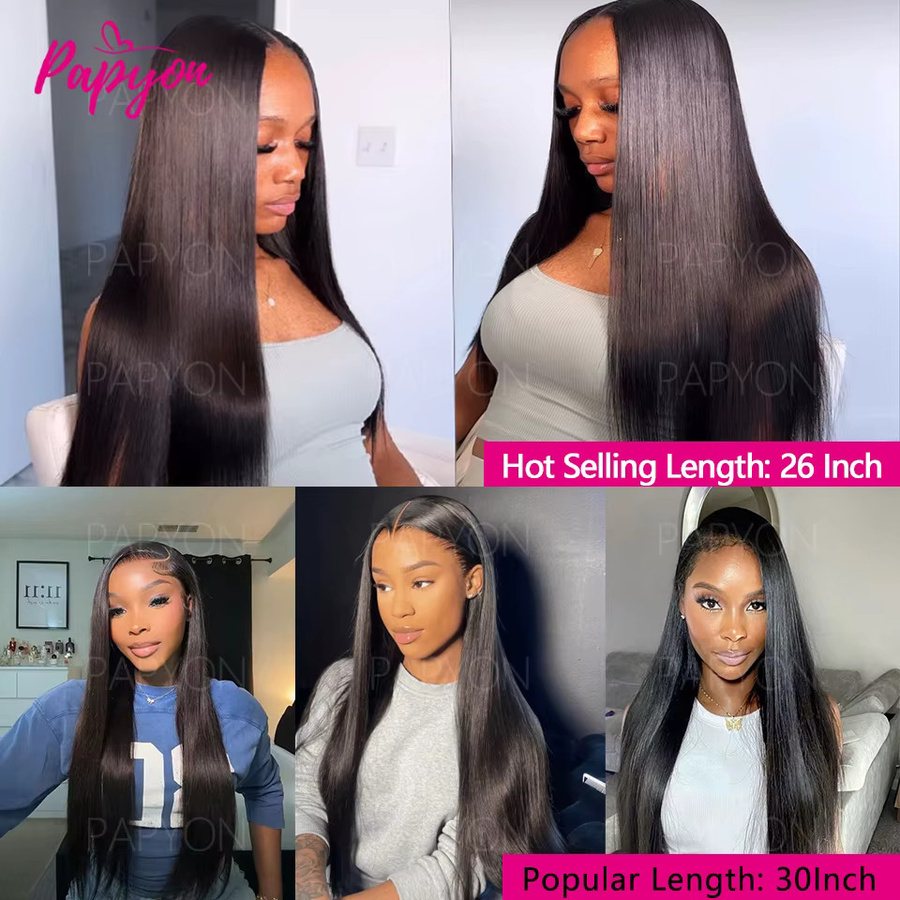 PAPYON Echthaarperücke, Brasilianisch, HD Transparente Lace Front, 200 Dichte - Bild 2