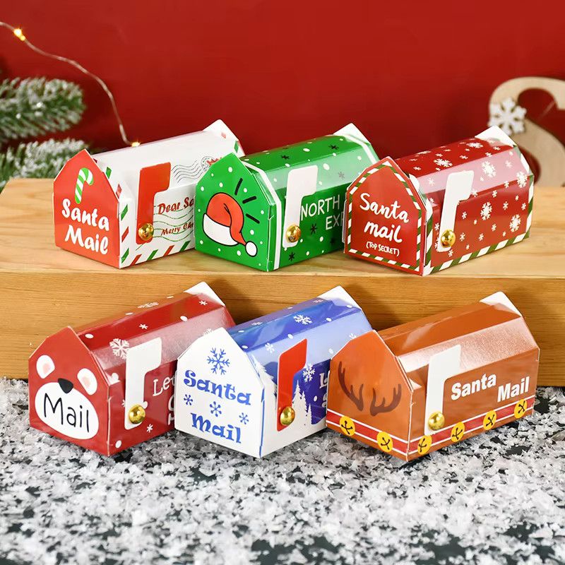 6er Set ZQNYCY Weihnachts Briefkasten Geschenkboxen mit Santa, Rentier und Schneeflocken Muster in Multicolor für Weihnachtsdekoration und Neujahrsfeiern - Bild 3