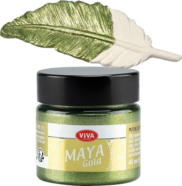 Viva Decor Maya Gold Avocado, 45 ml, Gold und Grün, Satin-Glanz - Bild 1