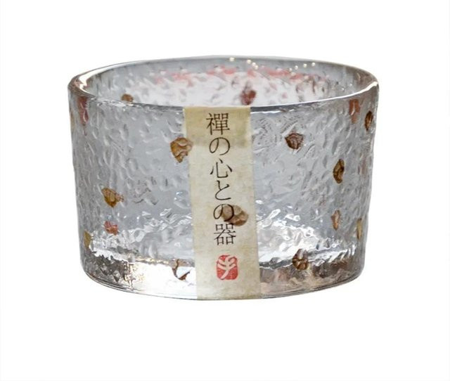Yiran Furniture Japanischer Stil Fuji Berg Glasbecher Tumbler aus hitzebeständigem Glas, transparent mit Gold, 50 ml - Bild 1