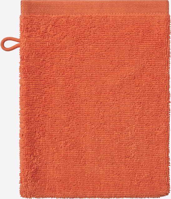 Wäschepur Handtuch aus 100% Baumwolle mit Multicolor-Bordüre und grafischen Elementen, Orange/Multicolor - Bild 1
