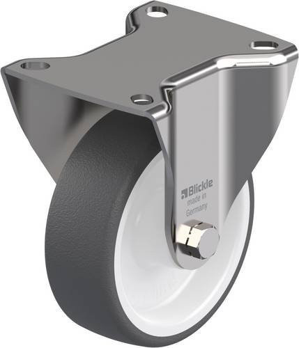 Blickle BX-POTH 100G Bockrolle aus Edelstahl und Kunststoff in Grau und Weiß mit 100 mm Rad-Durchmesser und 250 kg Tragfähigkeit - Bild 1