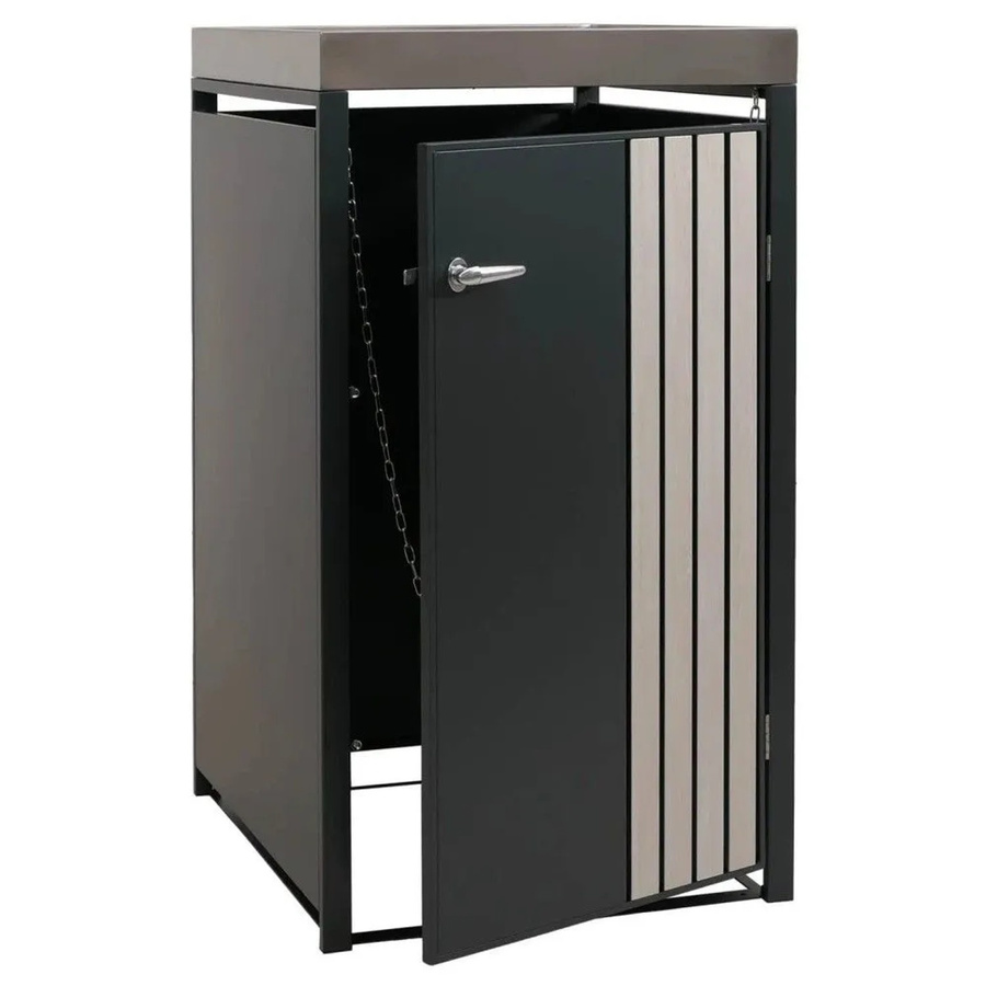 MCW Mülltonnenverkleidung O67 mit Pflanzkasten in Anthrazit Holzoptik Hell, B/T/H: 125 x 68 x 84 cm - Bild 2
