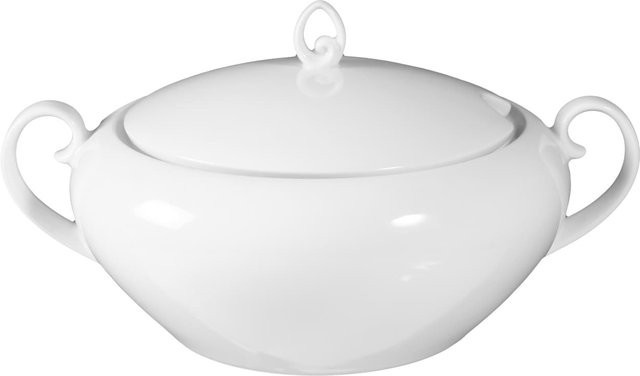 Seltmann Weiden Schüssel mit Deckel Rondo/Liane aus Porzellan in Weiß, 2,35 l - Bild 1