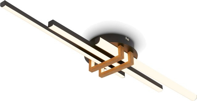 BRILONER LED Deckenleuchte mit Eckprofil aus Holz in Schwarz mit 3er Stab und 21 W - Bild 1