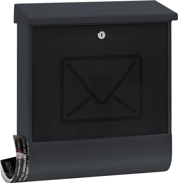 Briefkasten Burg Wächter Lucenta 2701 in Anthrazit mit Schlüsselschloss - Bild 1