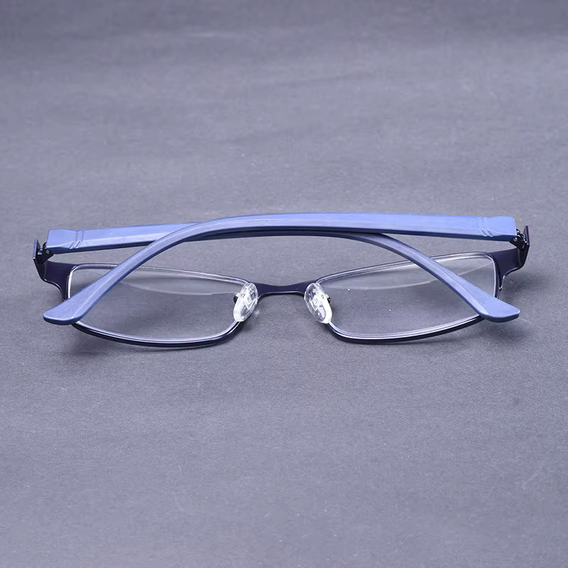 Lesebrille, Vollrand, quadratisch, Metall, blau, Anti-Blaulicht - Bild 2