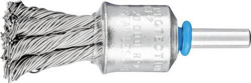 PFERD TOOLS Pinselbürste PBG 1919/6 INOX mit Kunststoffschutz, Edelstahl-Draht Ø 0,60 mm, Durchmesser 19 mm, Schaft-Ø 6 mm, Silber/Blau - Bild 1