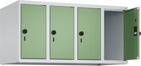 C+P Aufsatzschrank 7035/6011 mit 4 Abteilen und Sicherheits-Drehriegel, B/H/T: 100 x 50 x 50 cm, Lichtgrau/Resedagrün - Bild 1