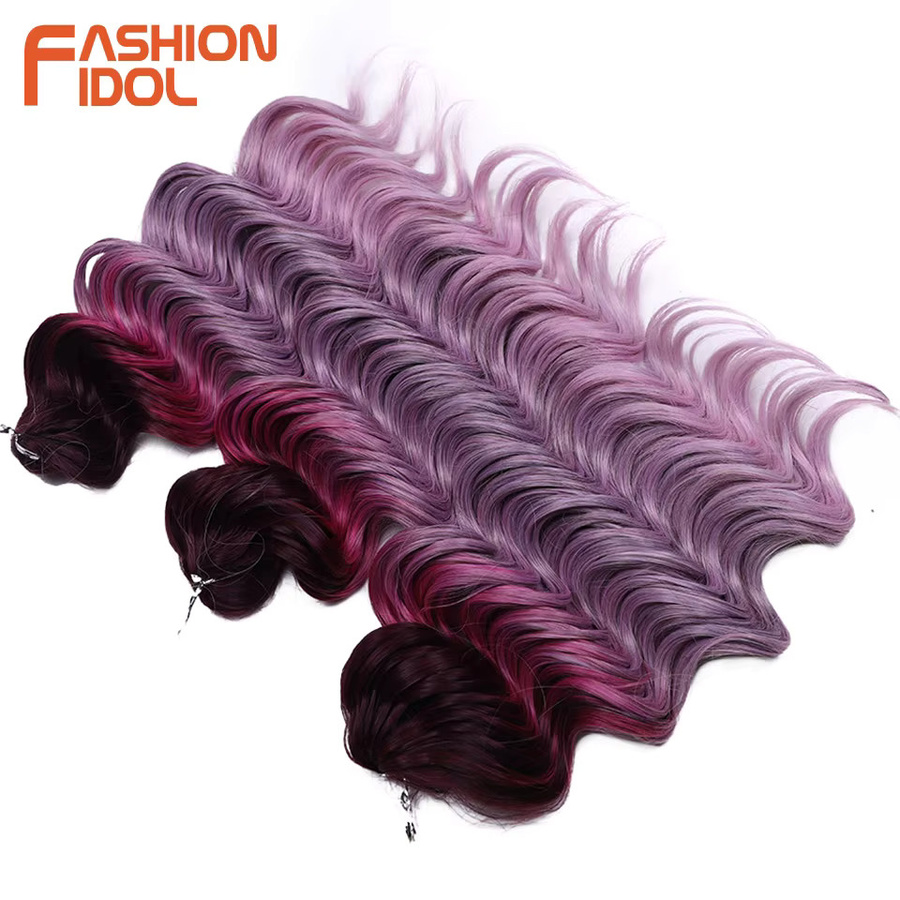 FASHION IDOL Haarzöpfe, Ombre Lila, 40 cm, 3 Stück - Bild 2