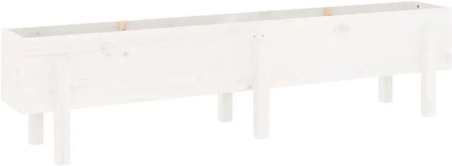 vidaXL Hochbeet aus Massivholz Kiefer in Weiß, B/T/H: 160 x 30 x 38 cm - Bild 1