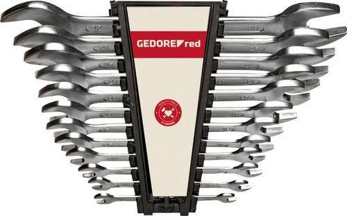 Gedore red Doppel-Maulschlüssel-Satz 12-teilig aus Chrom-Vanadium in Silber, SW 6-32 mm - Bild 1