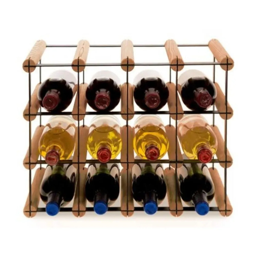 PROREGAL Modulares Weinregal Vinotega Mod aus massivem Kiefernholz, Braun geölt, H x B x T: 32,5 x 42,5 x 24,5 cm - Bild 2