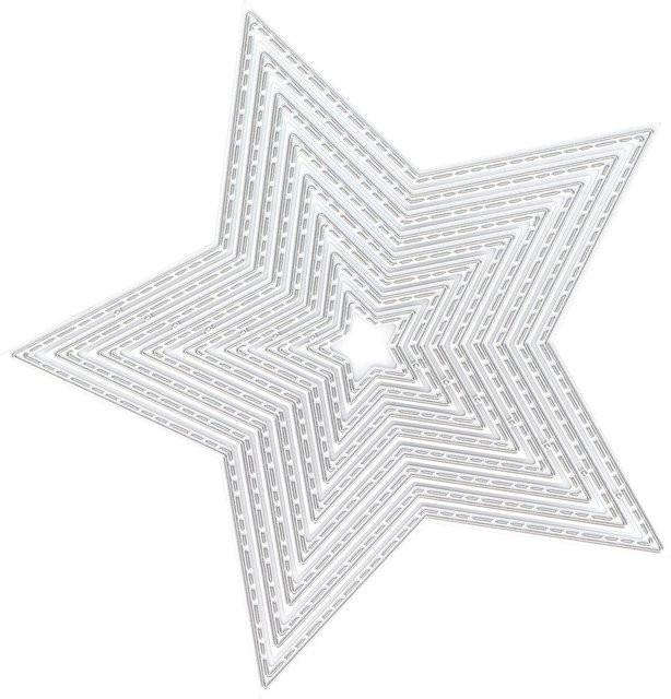 GoolRC Metall Stanzform in Form eines fünfzackigen Sterns als Prägeschablone für DIY Bastelarbeiten in Silber und Weiß - Bild 1
