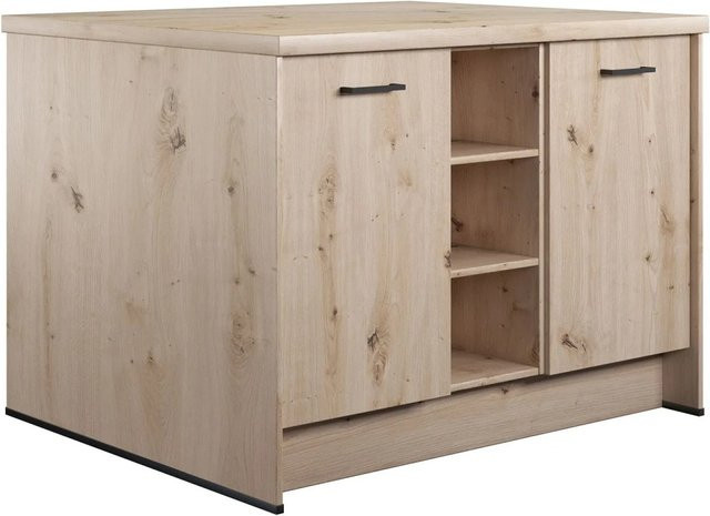 Kücheninsel Impuls Küchen IBZ4123I1 in Eiche Hell Holznachbildung und Beige mit Soft-Close-Türen, Breite: 123,4 cm - Bild 1