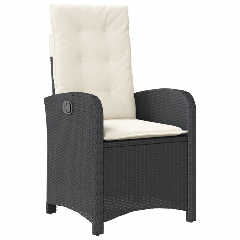 Vidaxl Gartenmöbel-Set aus Polyrattan mit Kissen und Glastisch, 7-teilig, Schwarz - Bild 3